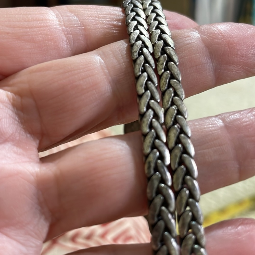 ornate silver double chain belt - Picture 7 of 7